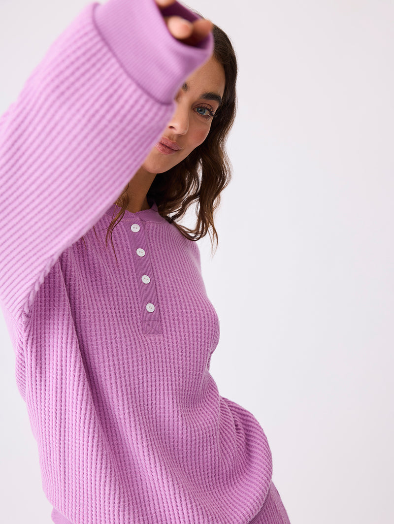 Waffle Knit Long Sleeve - Lilac-PJ Salvage-Over the Rainbow