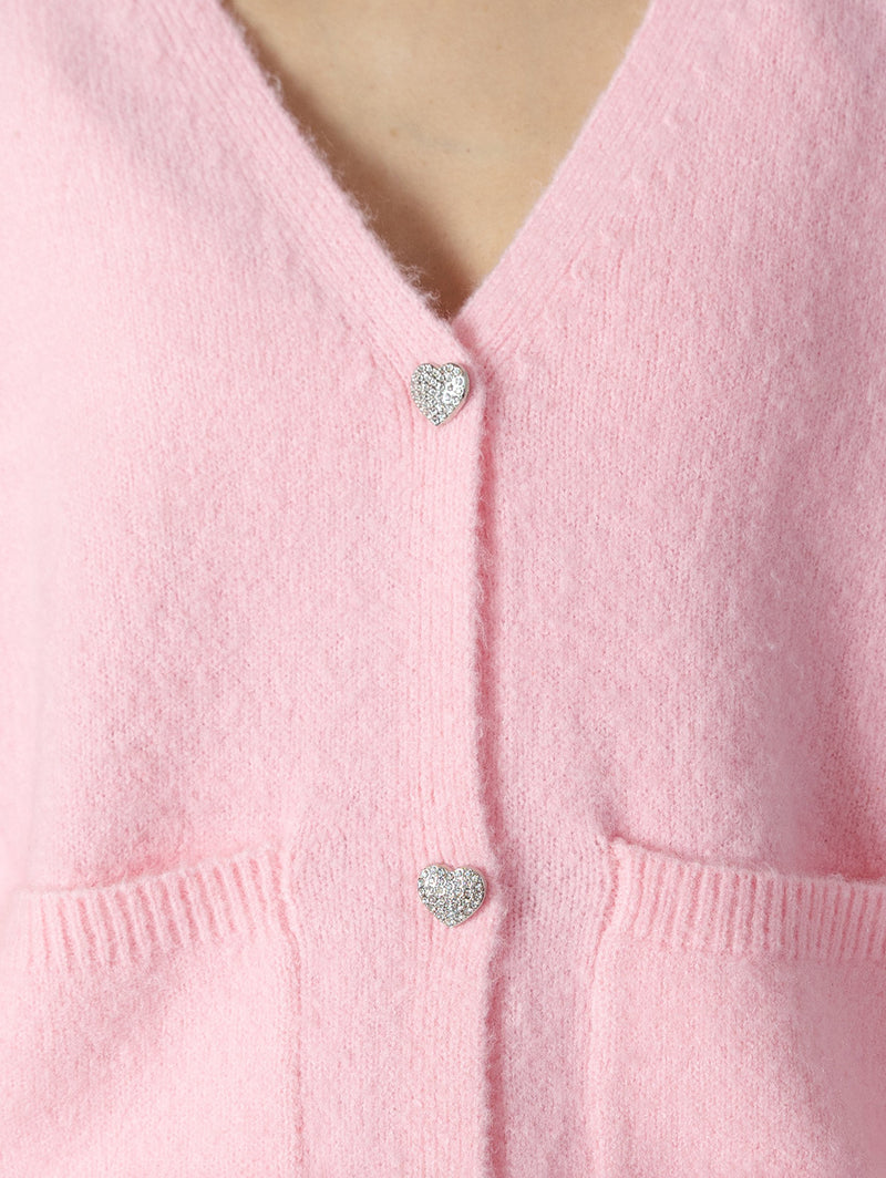 Stella Heart Cardigan - Pink-LYLA+LUXE-Over the Rainbow