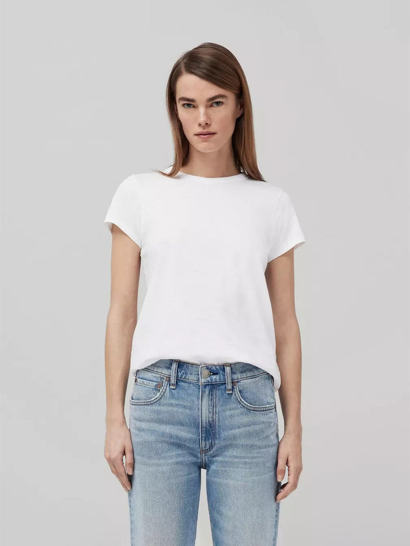 Slub Crew Neck Tee - White-RAG + BONE-Over the Rainbow