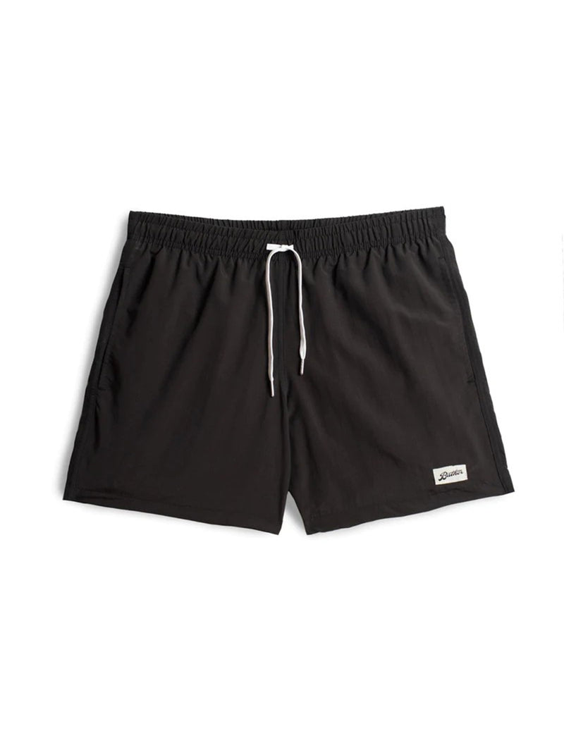 Solid Black Swim Trunk - Black-BATHER-Over the Rainbow