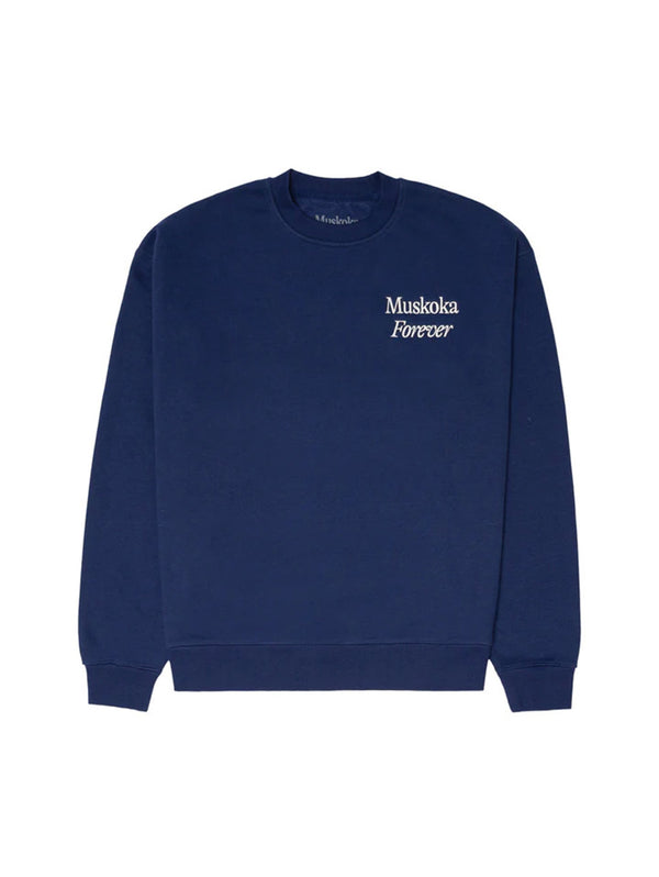 Muskoka Forever Pickleball Crewneck Sweatshirt - Navy-MUSKOKA FOREVER-Over the Rainbow