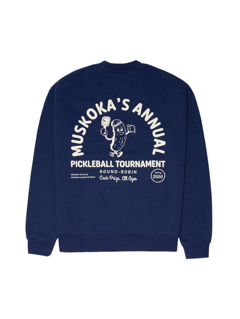 Muskoka Forever Pickleball Crewneck Sweatshirt - Navy-MUSKOKA FOREVER-Over the Rainbow