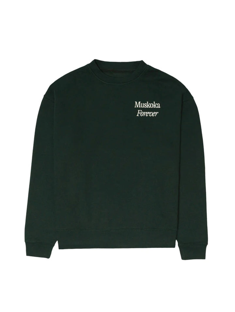 Muskoka Forever Pickleball Crewneck Sweatshirt - Forest Green-MUSKOKA FOREVER-Over the Rainbow