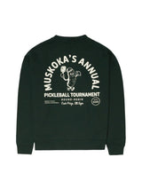 Muskoka Forever Pickleball Crewneck Sweatshirt - Forest Green-MUSKOKA FOREVER-Over the Rainbow