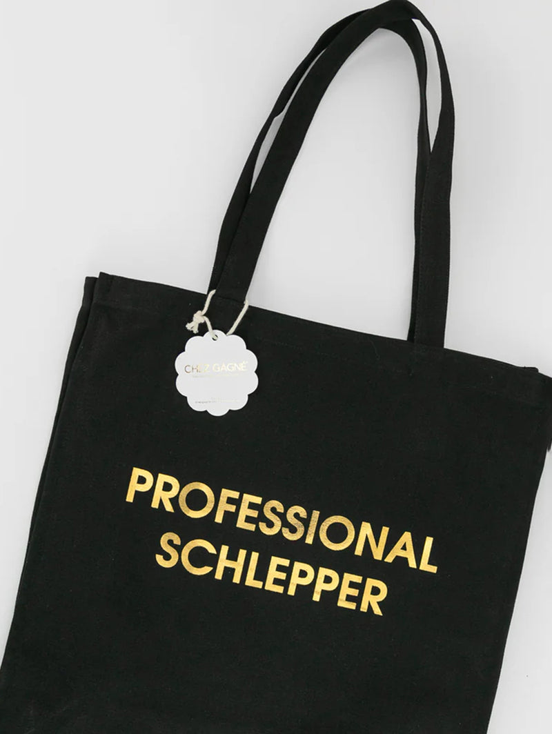 Professional Schlepper - Oversized Tote Bag-CHEZ GAGNE LETTERPRESS-Over the Rainbow