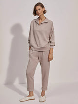 Hawley Half Zip Sweatshirt - Taupe Marl-VARLEY-Over the Rainbow