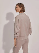 Hawley Half Zip Sweatshirt - Taupe Marl-VARLEY-Over the Rainbow