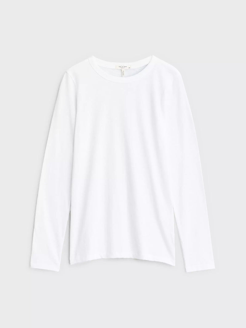 The Slub Long Sleeve Tee - Bright White-RAG + BONE-Over the Rainbow