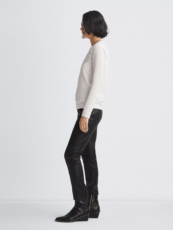 The Slub Long Sleeve Tee - Bright White-RAG + BONE-Over the Rainbow