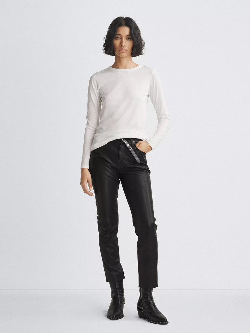 The Slub Long Sleeve Tee - Bright White-RAG + BONE-Over the Rainbow