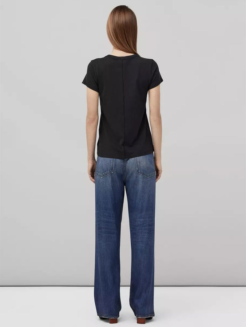 Slub Crew Neck Tee - Black-RAG + BONE-Over the Rainbow