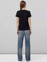 Slub V-Neck Tee - Black-RAG + BONE-Over the Rainbow