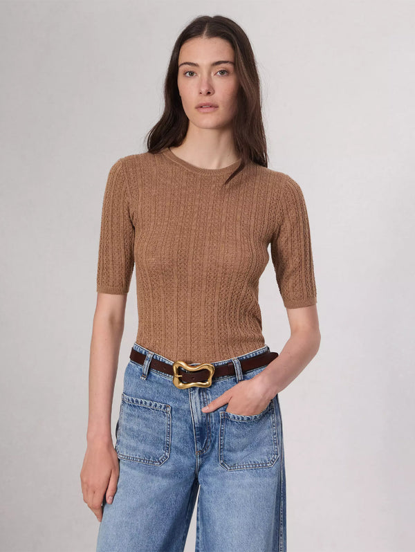 Tina Merino Wool Crew Sweater - Camel-RAG + BONE-Over the Rainbow