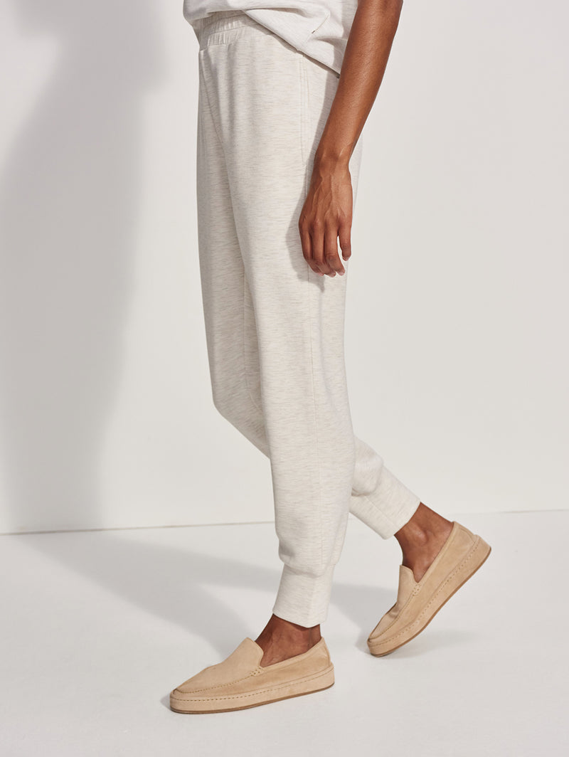 The Slim Cuff Pant 25" - Ivory Marl-VARLEY-Over the Rainbow