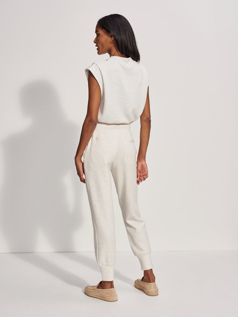 The Slim Cuff Pant 25" - Ivory Marl-VARLEY-Over the Rainbow