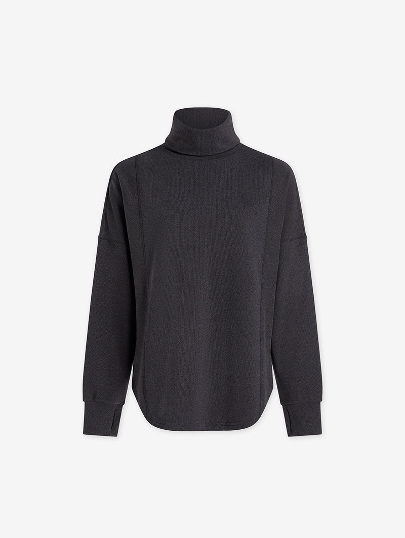 Rainer Roll Neck Top - Black Marl-VARLEY-Over the Rainbow