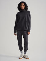 Rainer Roll Neck Top - Black Marl-VARLEY-Over the Rainbow