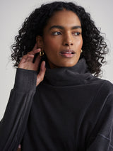 Rainer Roll Neck Top - Black Marl-VARLEY-Over the Rainbow