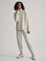 Rainer Roll Neck Top - Cement Marl-VARLEY-Over the Rainbow