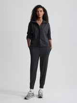 Brushed Rib Slim Cuff Pant 25" - Black Marl-VARLEY-Over the Rainbow