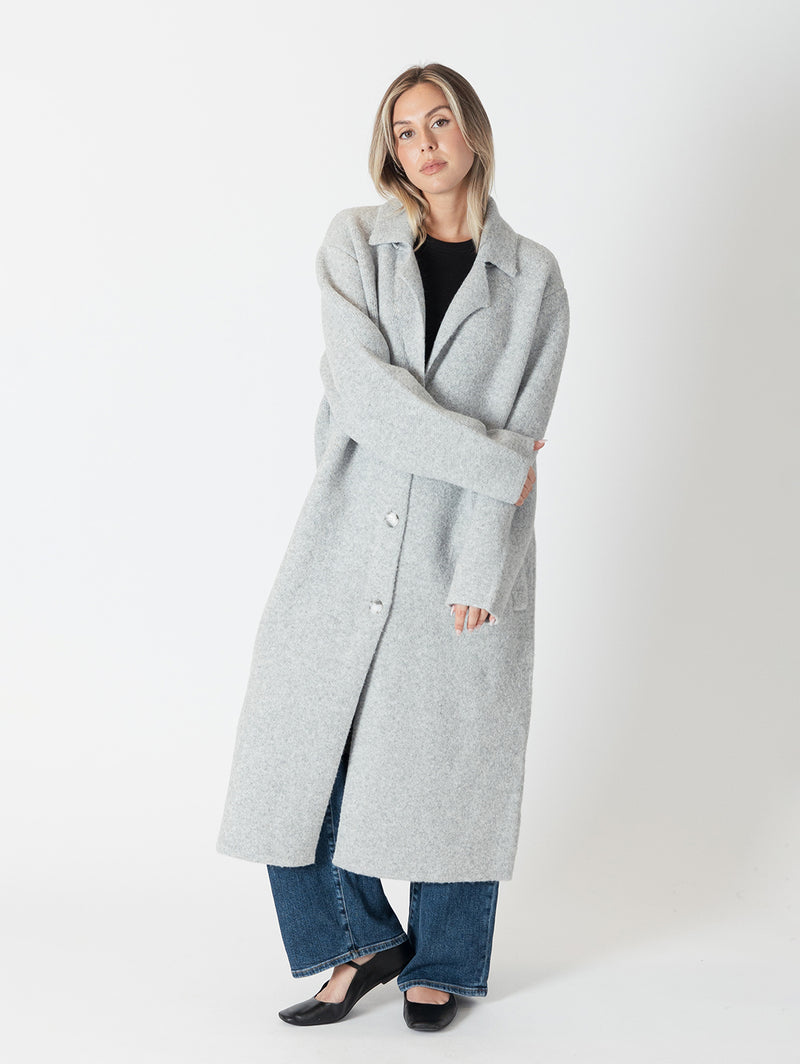 Victoria Oversized Coat - Light Grey-LYLA+LUXE-Over the Rainbow