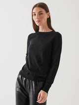 Merino Wool Classic Crewneck - Black-Patrick Assaraf-Over the Rainbow