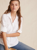 Split Back Button Down Shirt - White-Bella Dahl-Over the Rainbow