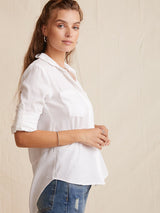 Split Back Button Down Shirt - White-Bella Dahl-Over the Rainbow