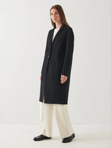 Oversized Single Breasted Wool Coat - Black-Patrick Assaraf-Over the Rainbow