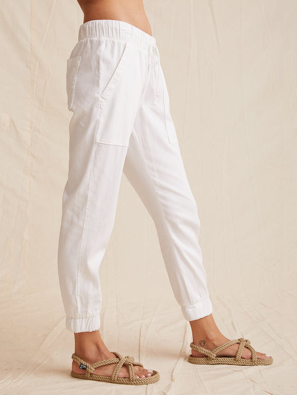 Pocket Jogger Pant - White-Bella Dahl-Over the Rainbow