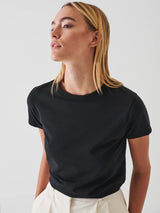 Short Sleeve Crew Slim Tee - Black-Patrick Assaraf-Over the Rainbow