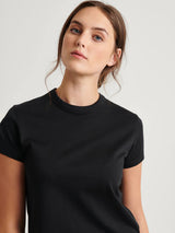 Iconic Pima Stretch Baby Tee - Black-Patrick Assaraf-Over the Rainbow