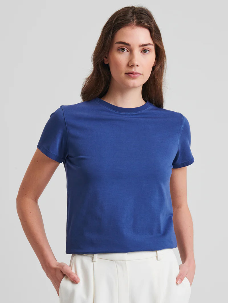 Sublime Reactive Pima Cotton Stretch T-Shirt - Blue Indigo-Patrick Assaraf-Over the Rainbow