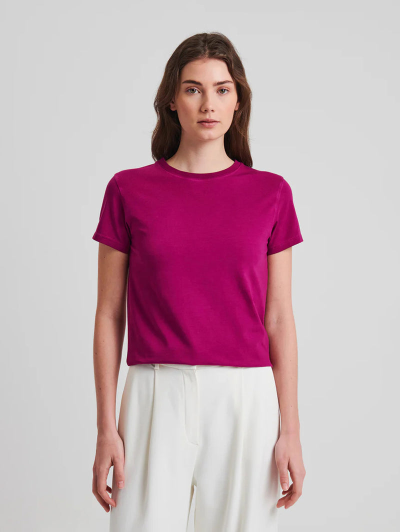 Sublime Reactive Pima Cotton Stretch T-Shirt - Mulberry-Patrick Assaraf-Over the Rainbow