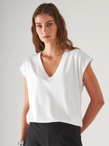 Dolman V-Neck Tee - White-Patrick Assaraf-Over the Rainbow