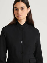 Ponte Collarless Single Breasted Blazer - Black-Patrick Assaraf-Over the Rainbow