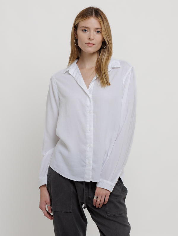 Button Down Shirt - White-Bella Dahl-Over the Rainbow