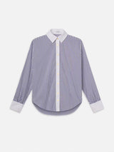 The Borrowed Shirt - Dark Chambray Multi-FRAME-Over the Rainbow