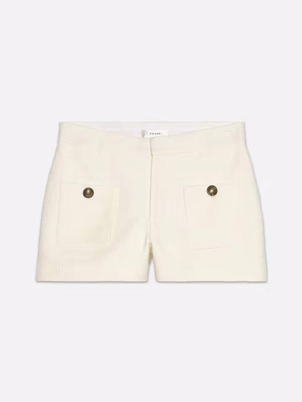 Patch Pocket Trouser Short - Cream-FRAME-Over the Rainbow