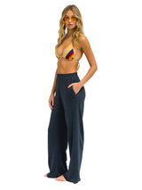 Wide Leg Women's Pocket Sweatpants - Charcoal-AVIATOR NATION-Over the Rainbow