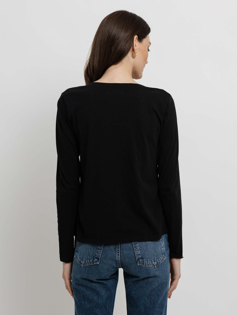 Bridget V-Neck T-Shirt - Black-Velvet-Over the Rainbow