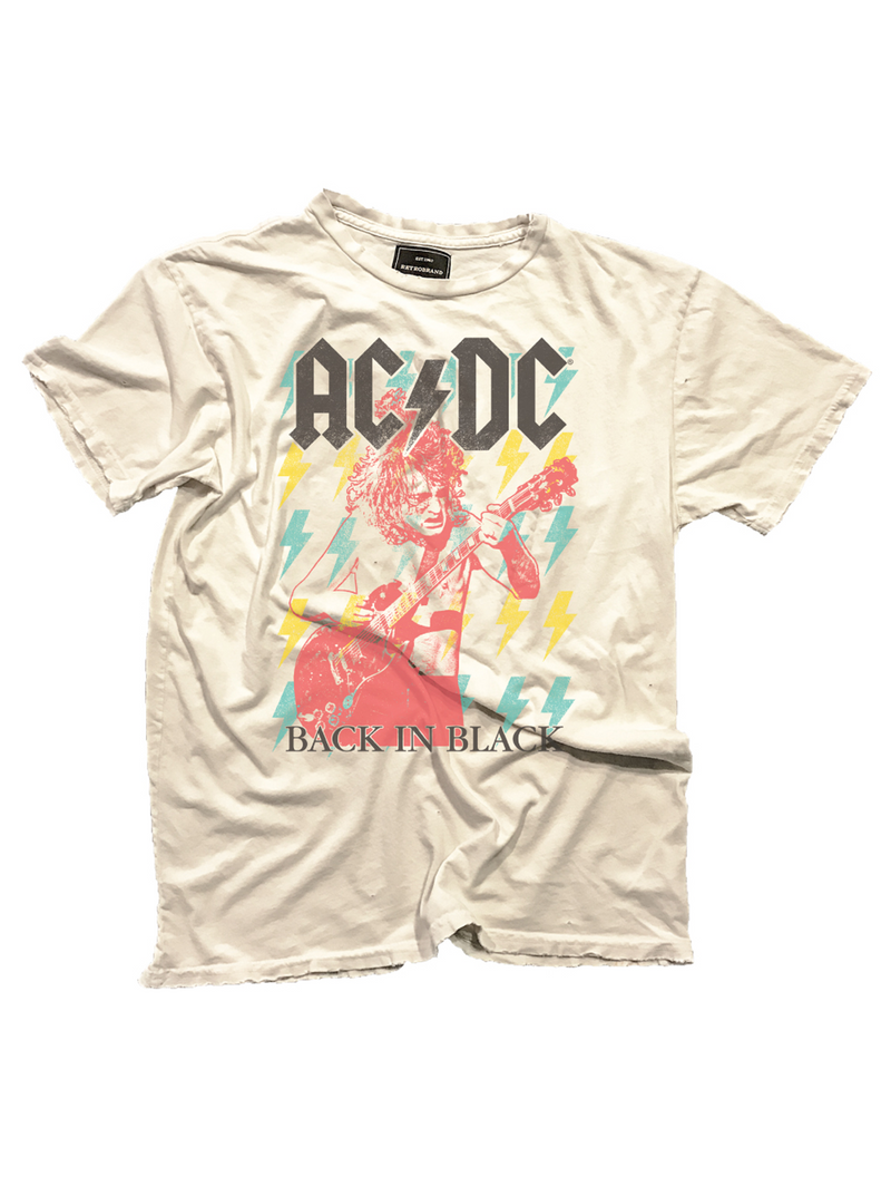 AC/DC Tee - Vintage White-Retro Brand-Over the Rainbow