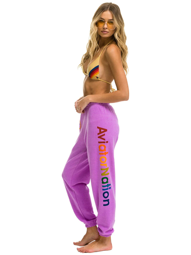 Aviator Nation Sweatpant - Neon Purple-AVIATOR NATION-Over the Rainbow