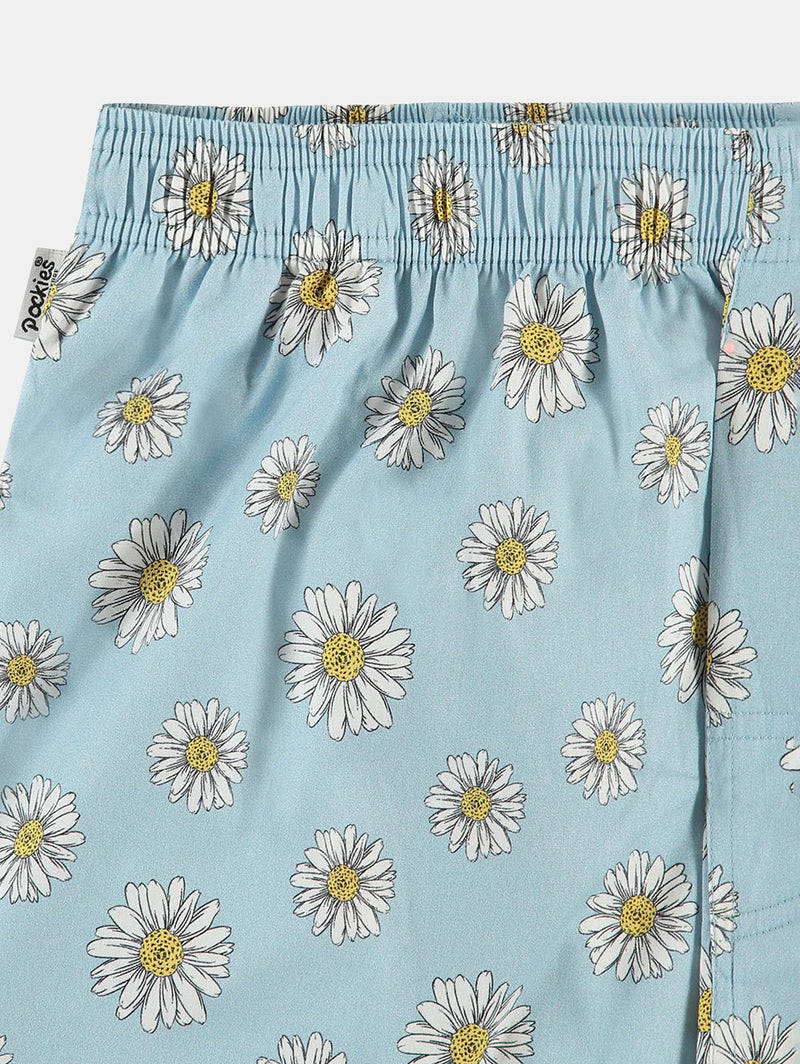 Boxer Shorts - Blue Flowers-POCKIES-Over the Rainbow