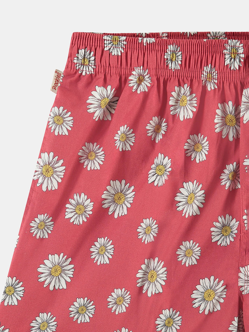 Boxer Shorts - Red Flowers-POCKIES-Over the Rainbow