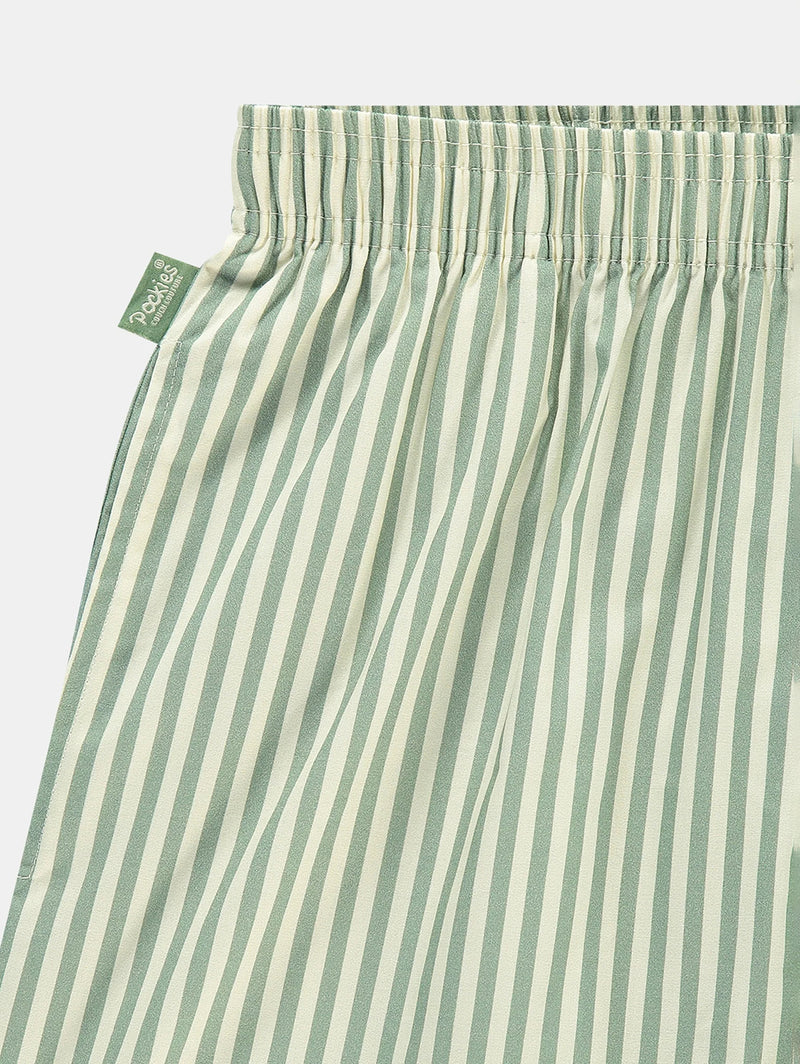 Boxer Shorts - Green Striped-POCKIES-Over the Rainbow