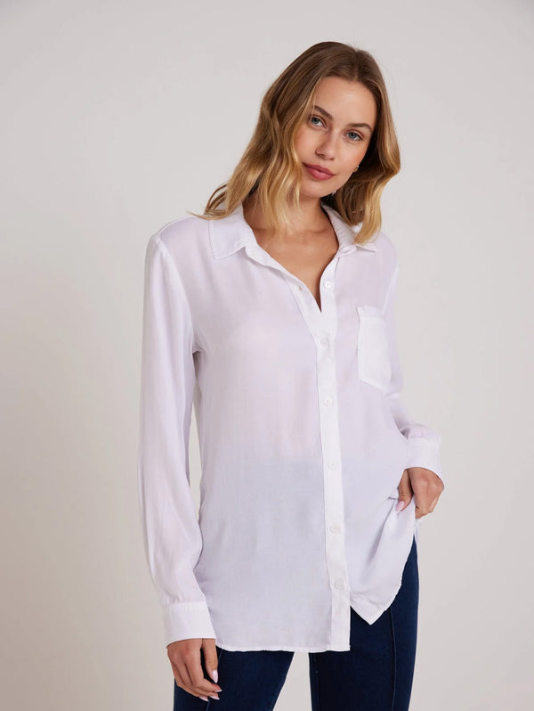 Boyfriend Shirt - White-Bella Dahl-Over the Rainbow