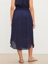 Dimi Crinkle Skirt - Navy-Velvet-Over the Rainbow