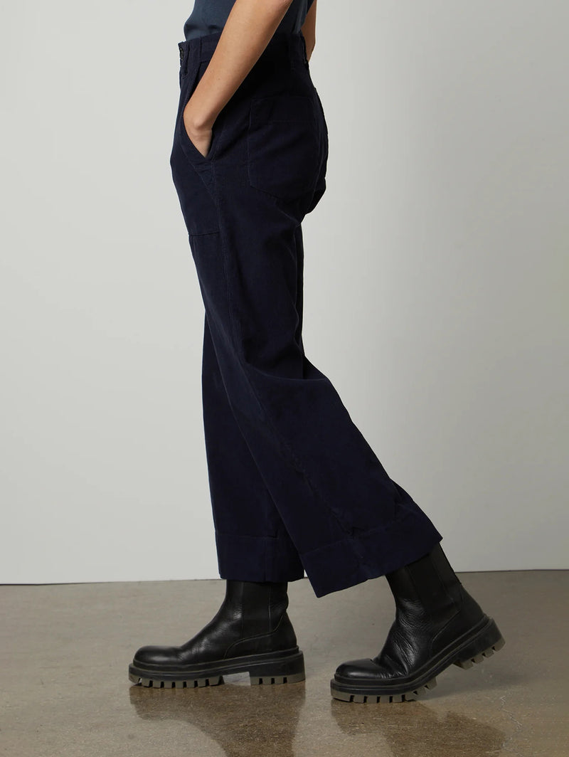 Vera Cropped Corduroy Pant - Night-Velvet-Over the Rainbow