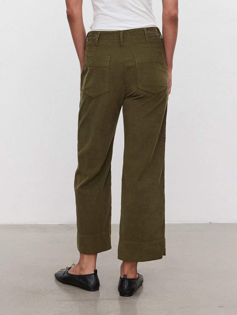 Vera Cropped Corduroy Pant - Aloe-Velvet-Over the Rainbow